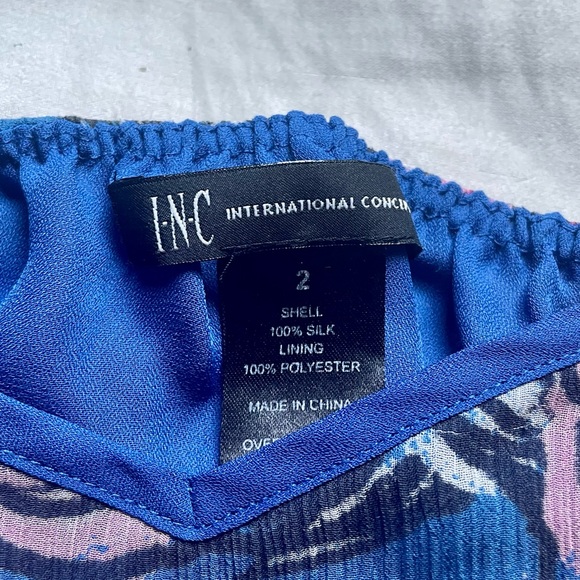 Modern Floral Print Spaghetti Strap Blouse INC International Concepts Size 2 - Picture 5 of 15